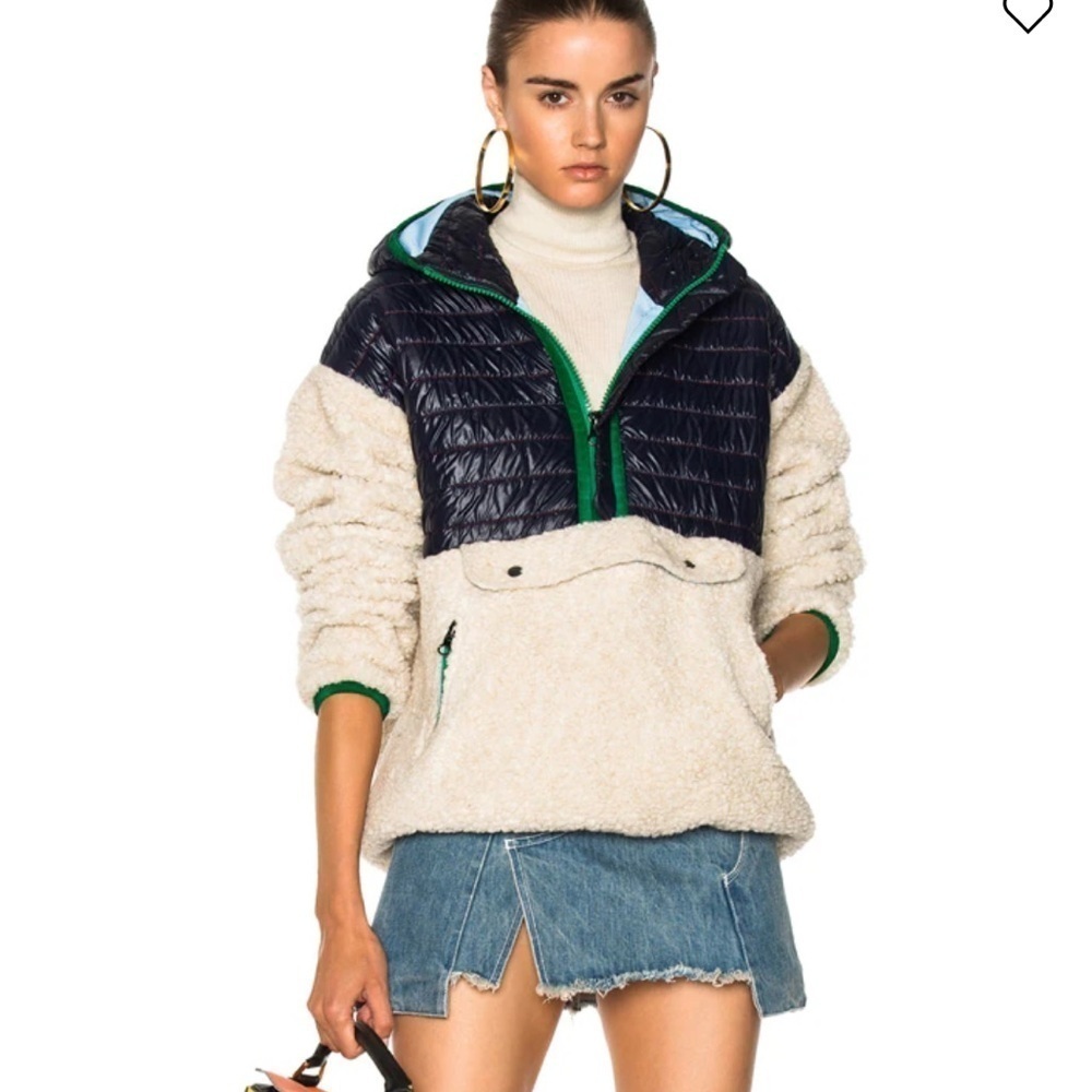 SANDY LIANG BOOTH PULLOVER SHERPA DOWN PUFFER HOODIE QUILTED OVERSIZED